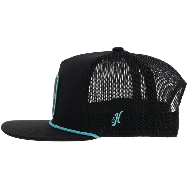 side view of the Zia hat in black