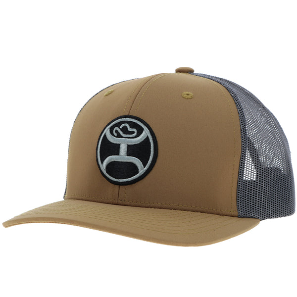 "Primo" Hat Tan/Grey w/Black & Grey Circle Patch