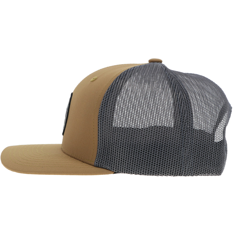 "Primo" Hat Tan/Grey w/Black & Grey Circle Patch