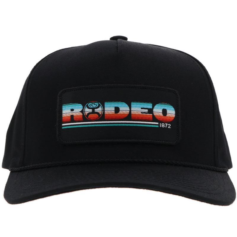 "Rodeo" Hat Black w /Serape Rectangle Patch