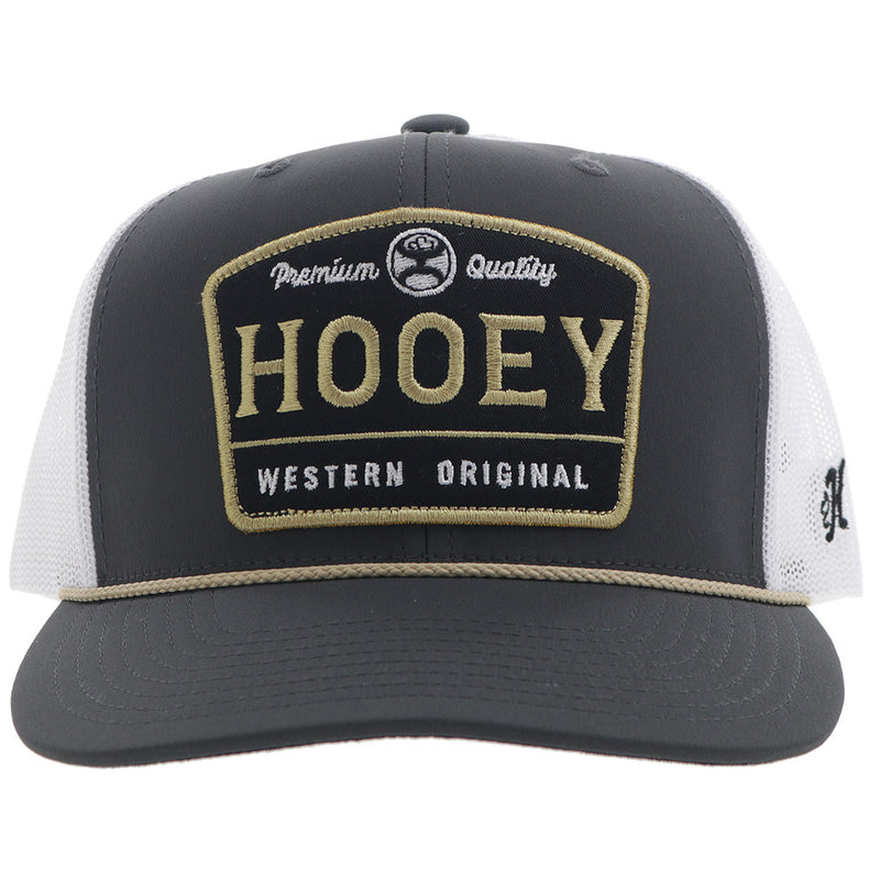 Youth "Trip" Hooey Hat Charcoal/White w/Black/ Gold Patch