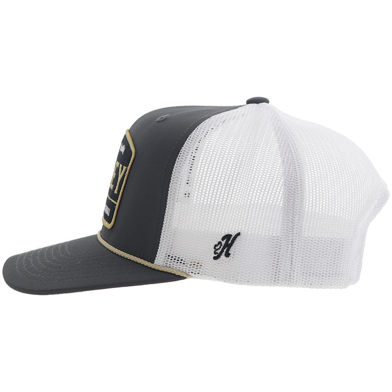 Youth "Trip" Hooey Hat Charcoal/White w/Black/ Gold Patch