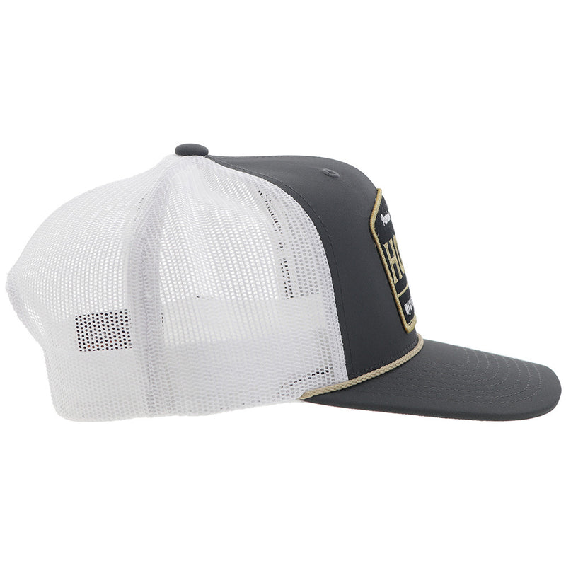 Youth "Trip" Hooey Hat Charcoal/White w/Black/ Gold Patch