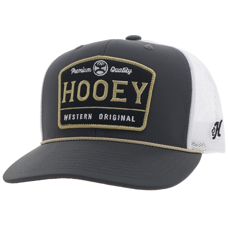 Youth "Trip" Hooey Hat Charcoal/White w/Black/ Gold Patch