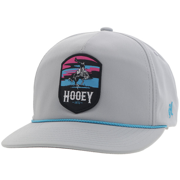 "Cheyenne" Hooey Hat Grey w/Pink/Blue/Black Patch