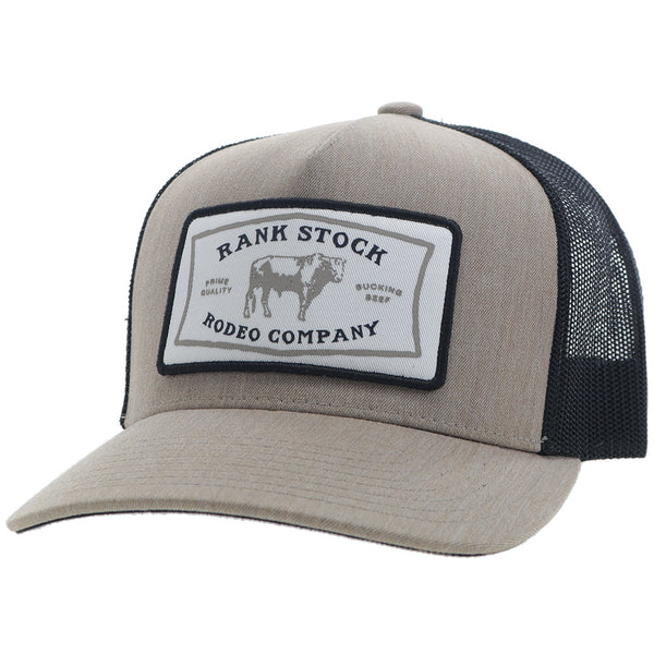 "Rank Stock" Hooey Hat Tan/Black w/White/Black Patch