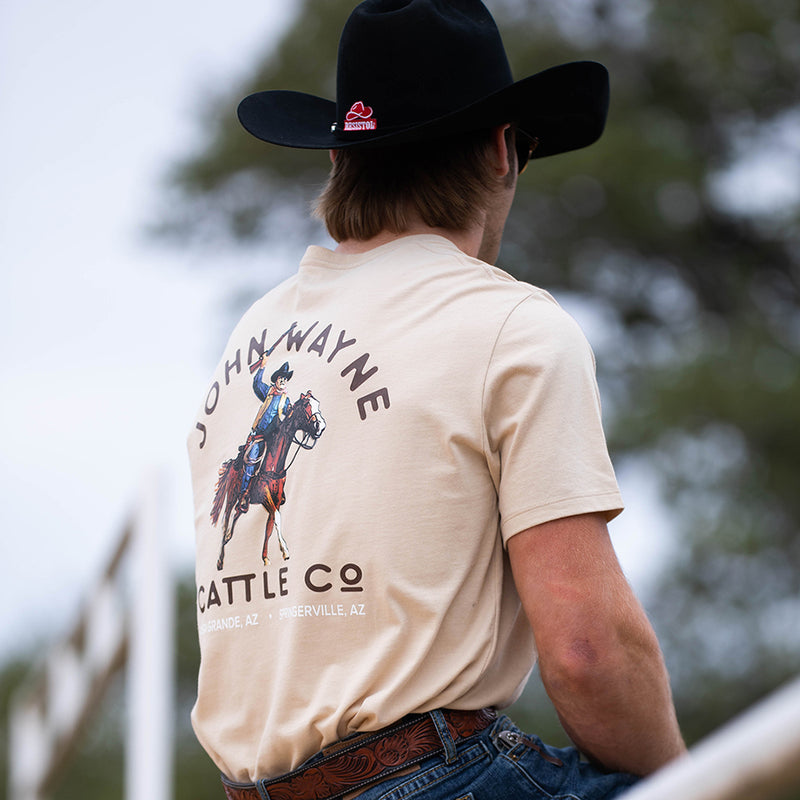 Back of the John Wayne tan tee