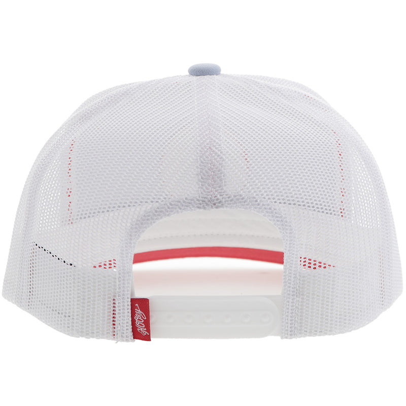 "Rose" HOG Hat Light Blue/White w/Red Patch