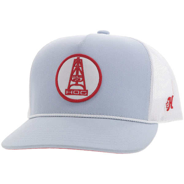 "Rose" HOG Hat Light Blue/White w/Red Patch