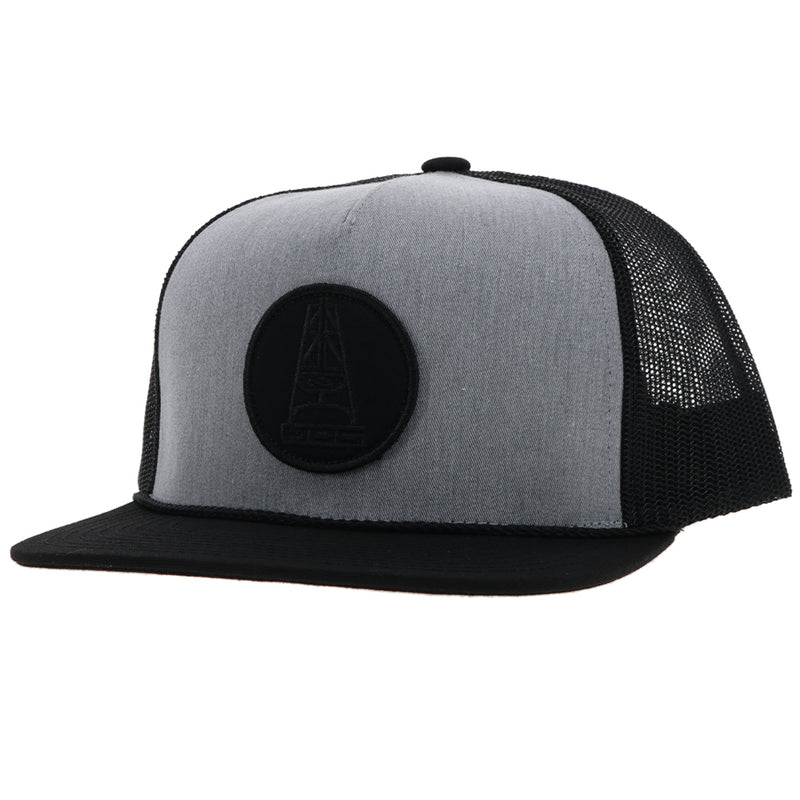 "Rose" HOG Hat Grey/Black w/ Black Circle Patch