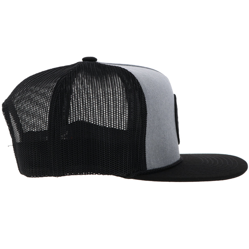 "Rose" HOG Hat Grey/Black w/ Black Circle Patch