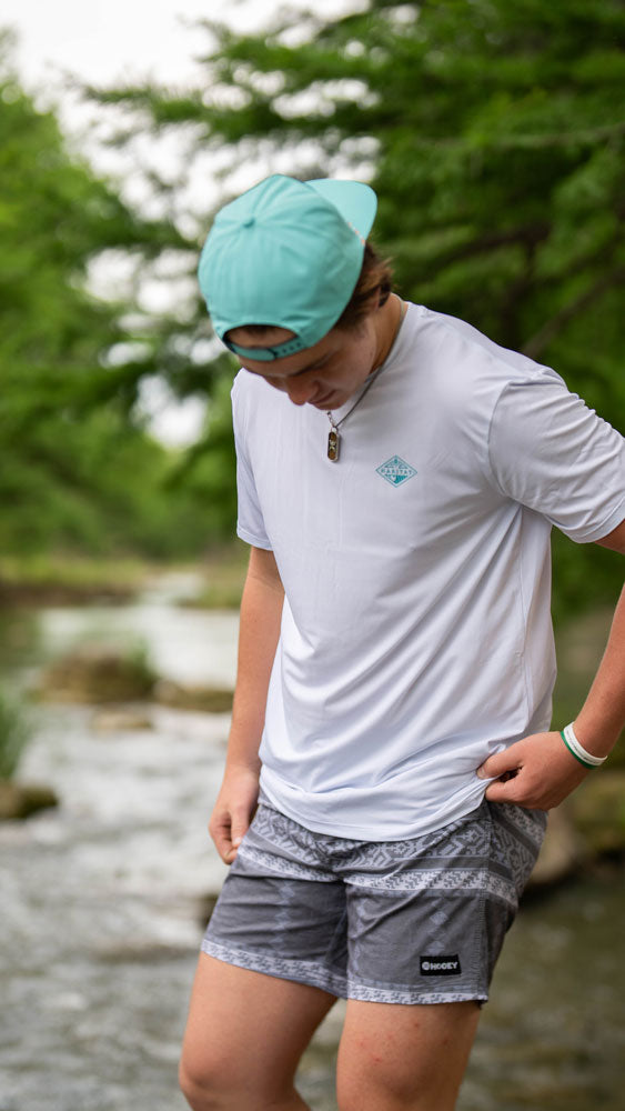 "Lure" White  w/Lure Logo Habitat Spandex Blend shirt