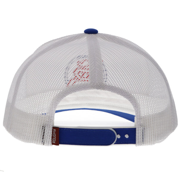 "Strap" Roughy Hat White w/Red & Blue Patch