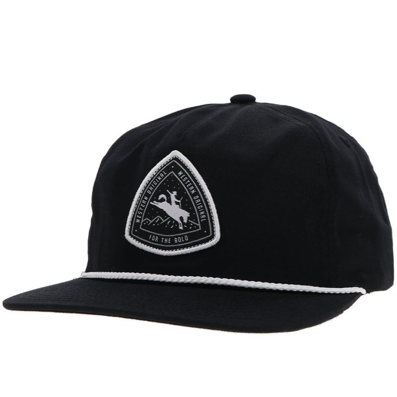 "Summit"  Roughy Hat Black w/Black & White Patch