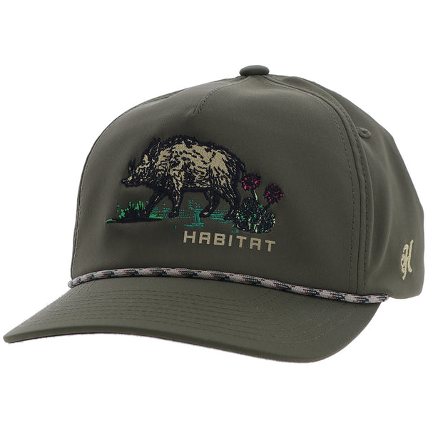 "Habitat" Hat Olive w/Multi Color Hog Logo