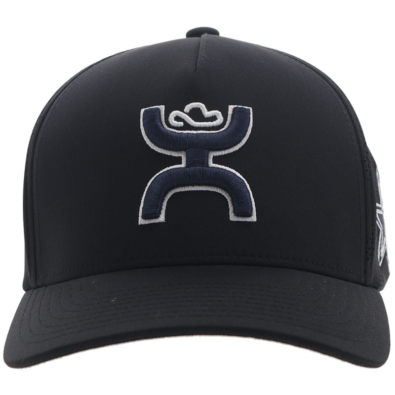 "Dallas Cowboys" Flexfit Hat Black w/Navy & White Hooey Logo