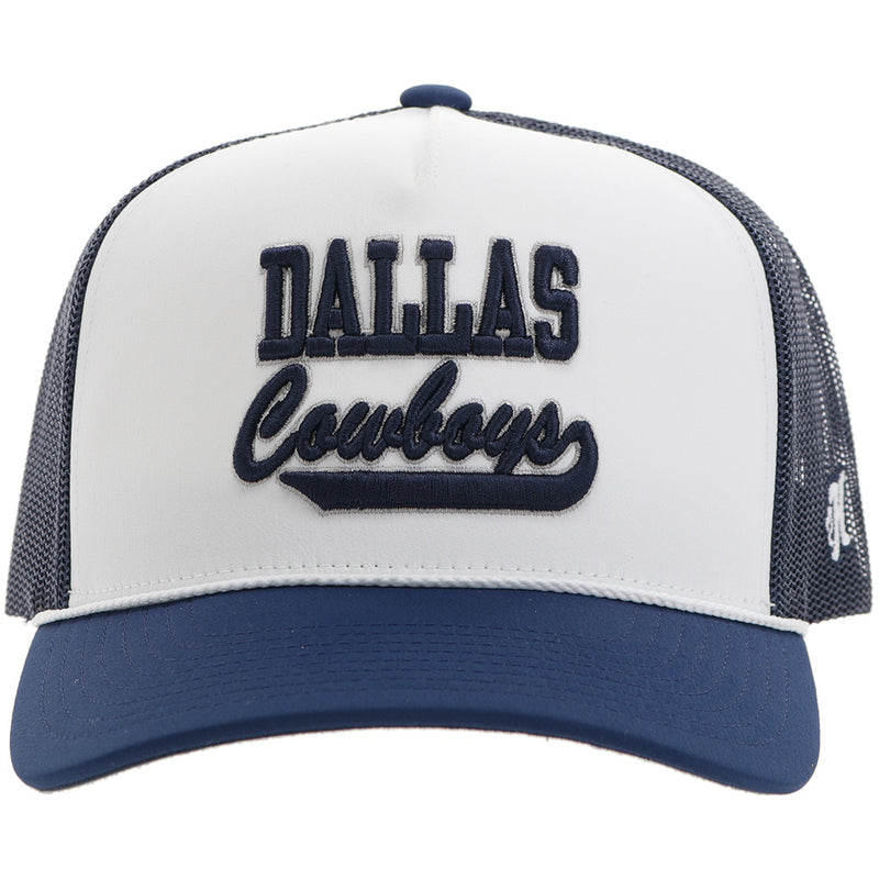 "Dallas Cowboys" Hat White/Navy w/Script Logo