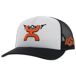 "Oklahoma State" White /Black w/Hooey Logo Hat