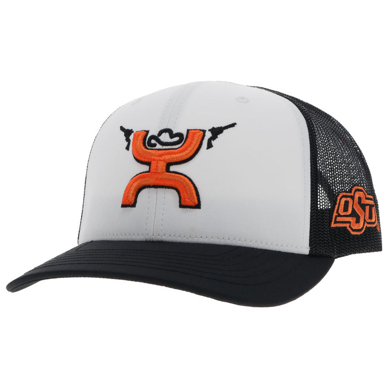 "Oklahoma State" White /Black w/Hooey Logo Hat