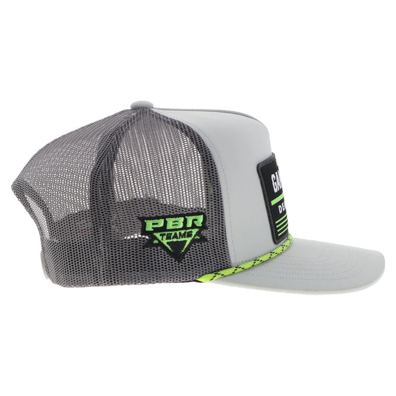 "Austin Gamblers" Grey Hat w/Black/White & Neon Green Patch