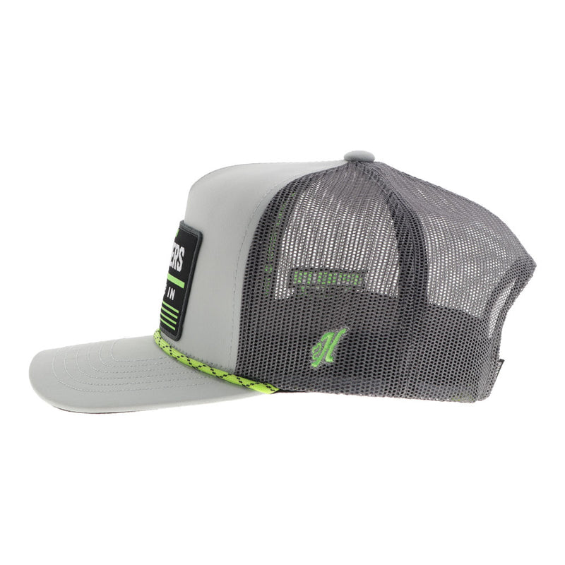 "Austin Gamblers" Grey Hat w/Black/White & Neon Green Patch