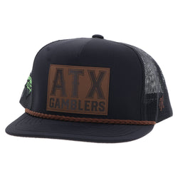 "Austin Gamblers" Hat Black w/ATX Leather Patch