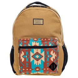 "Recess" Hooey Backpack Tan w/Red & Turquoise Aztec