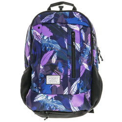 "Rockstar" Hooey Backpack Blue/Black Feather Pattern