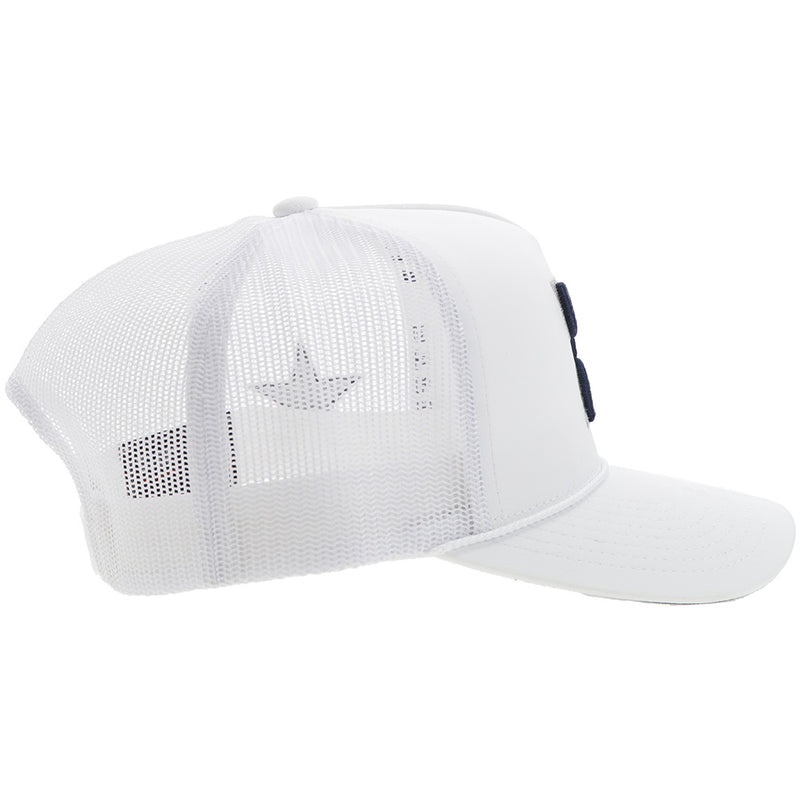 "Dallas Cowboys" Hat White w/Navy & Grey Hooey Logo