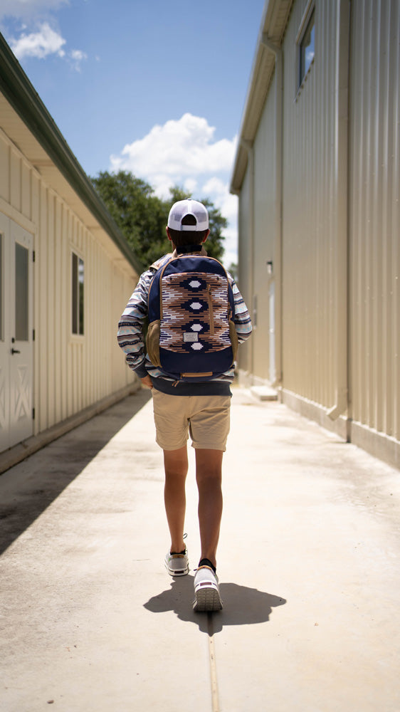 "Rockstar" Hooey Backpack Navy/Tan Aztec