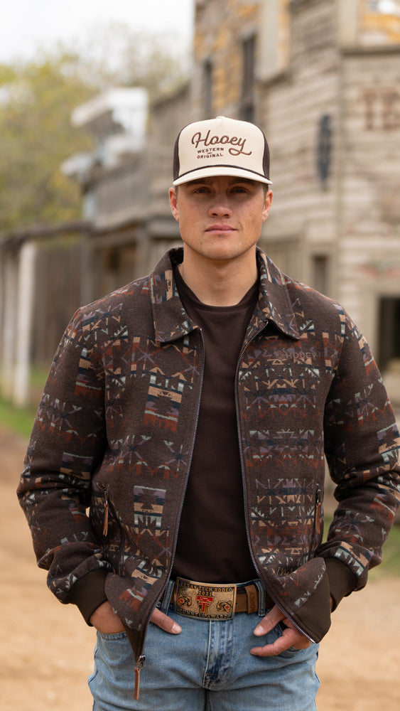 Hooey Bomber Jacket Brown/ Aztec