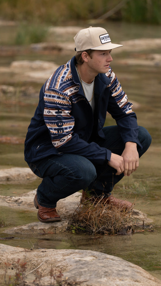 "Hooey Softshell Jacket" Navy /Serape