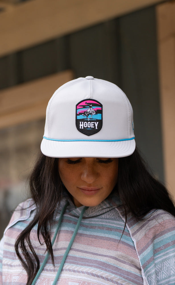 "Cheyenne" Hooey Hat Grey w/Pink/Blue/Black Patch