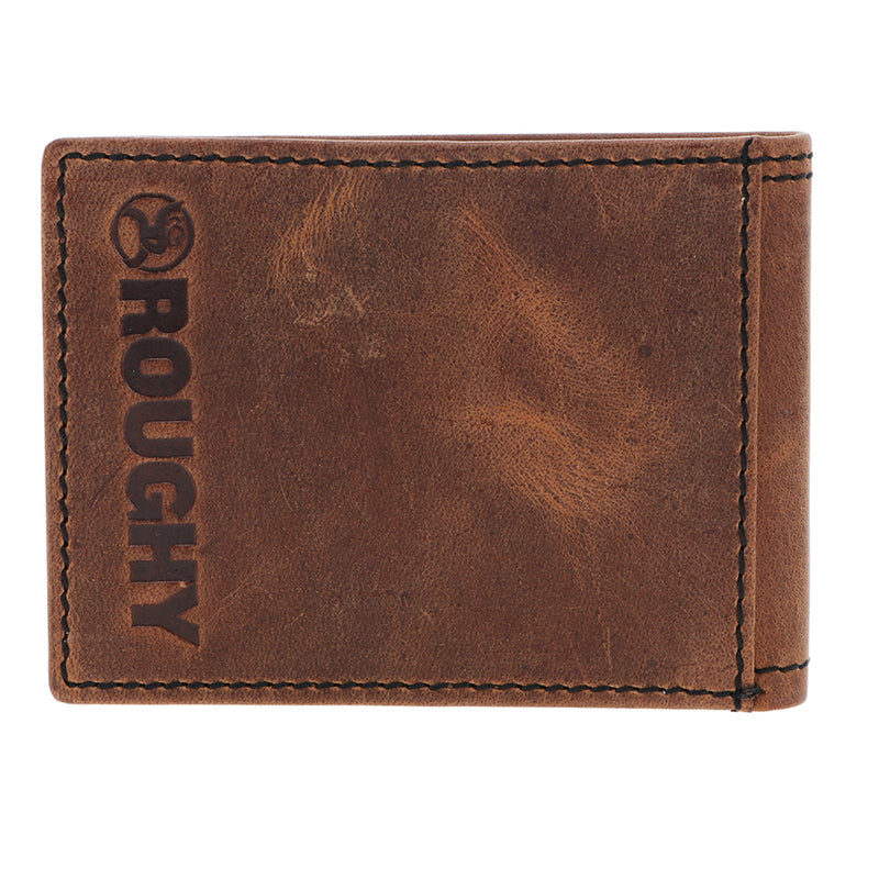 "Hawk" Front Pocket Bifold Wallet Brown w/ Navajo Serape Print