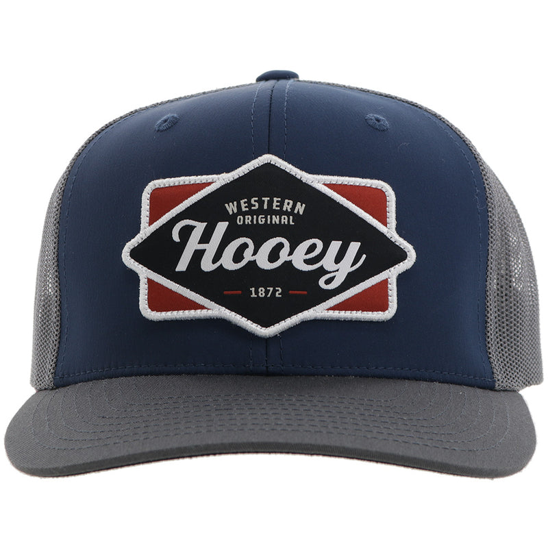 Youth "Diamond" Hooey Hat Navy/Grey w/Navy/White/Red Patch