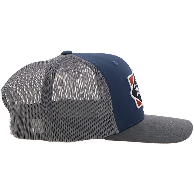 Youth "Diamond" Hooey Hat Navy/Grey w/Navy/White/Red Patch