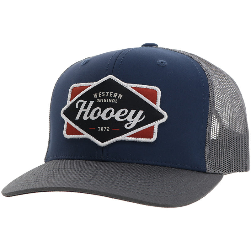 Youth "Diamond" Hooey Hat Navy/Grey w/Navy/White/Red Patch