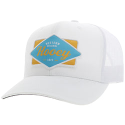 "Diamond" Hooey Hat White w/Blue/Yellow Patch