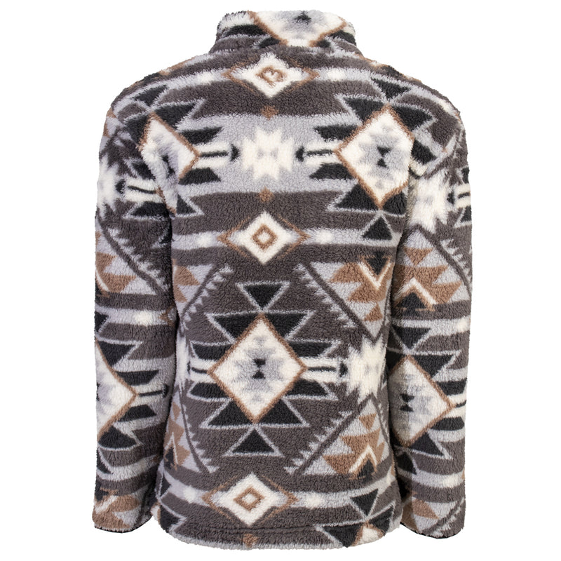 "Hooey Fleece Pullover" Grey/Aztec