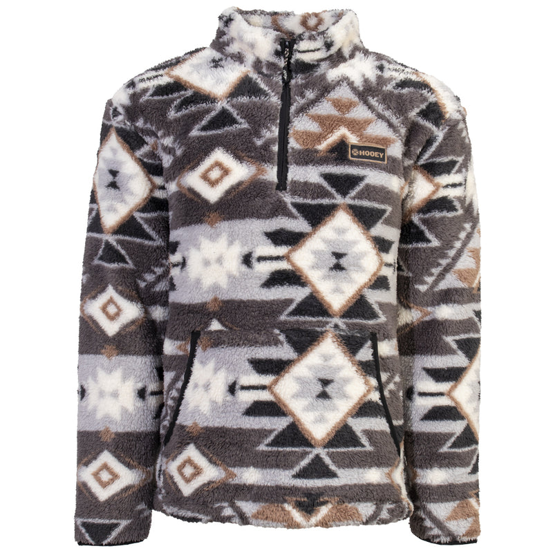 "Hooey Fleece Pullover" Grey/Aztec