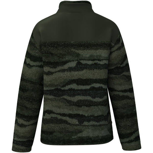 back of the green camo fleece pullover