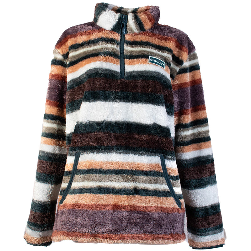 "Ladies Fleece Pullover" Serape/ Brown