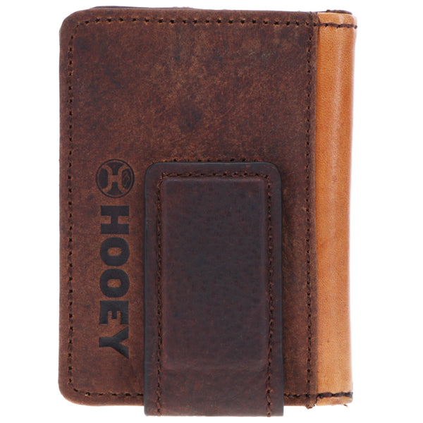 "Grayson" Hooey Bifold Money Clip Wallet Brown/Tan