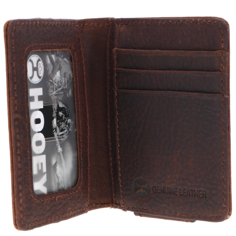 "Grayson" Hooey Bifold Money Clip Wallet Brown/Tan