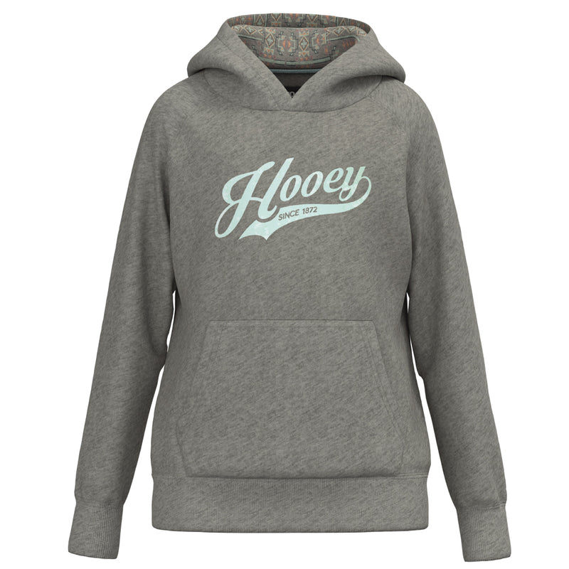 Youth "Tulane" Heather Grey w/ Light Blue Logo Hoody