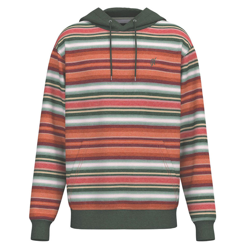 Orange, red, white, dr green striped hoody