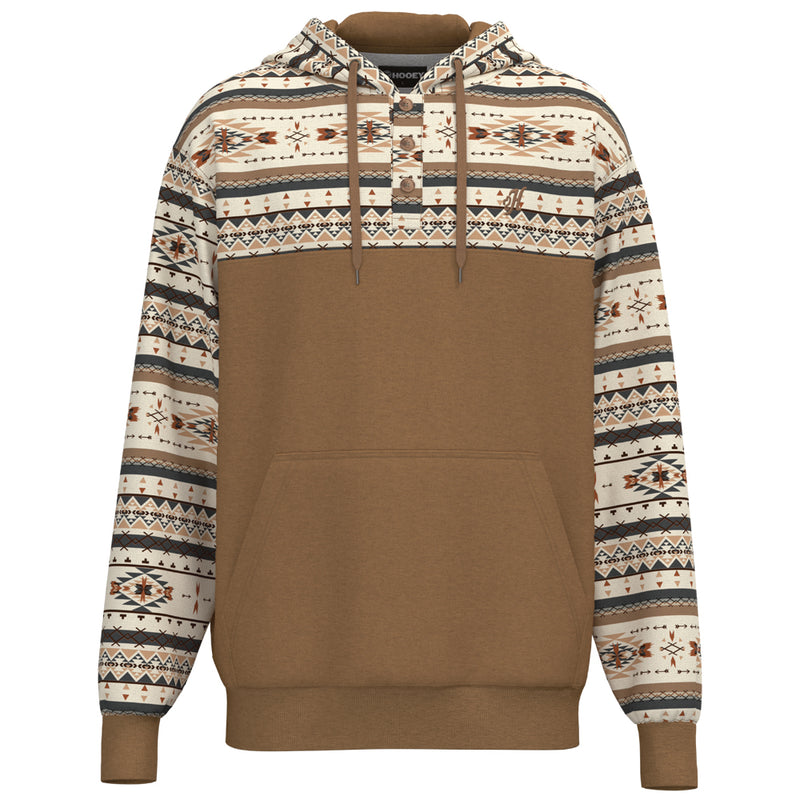 tan, white, black Aztec patter hoody