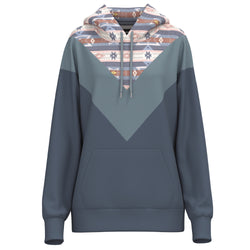 Berkley Aztec, blue, and green hoody