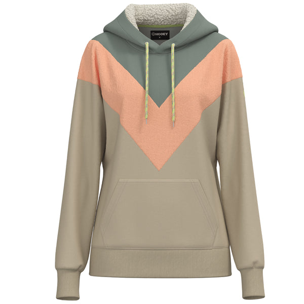 Berkley green, gray, and peach chevron hoody