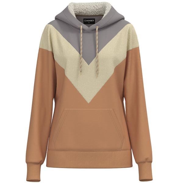 Berkley grey, tan, and cream chevron pattern hoody